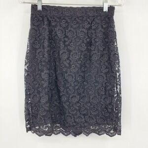NWT The Icing‎ Black Floral Lace Pencil Skirt Scalloped Hem M Whimsigoth Vampire